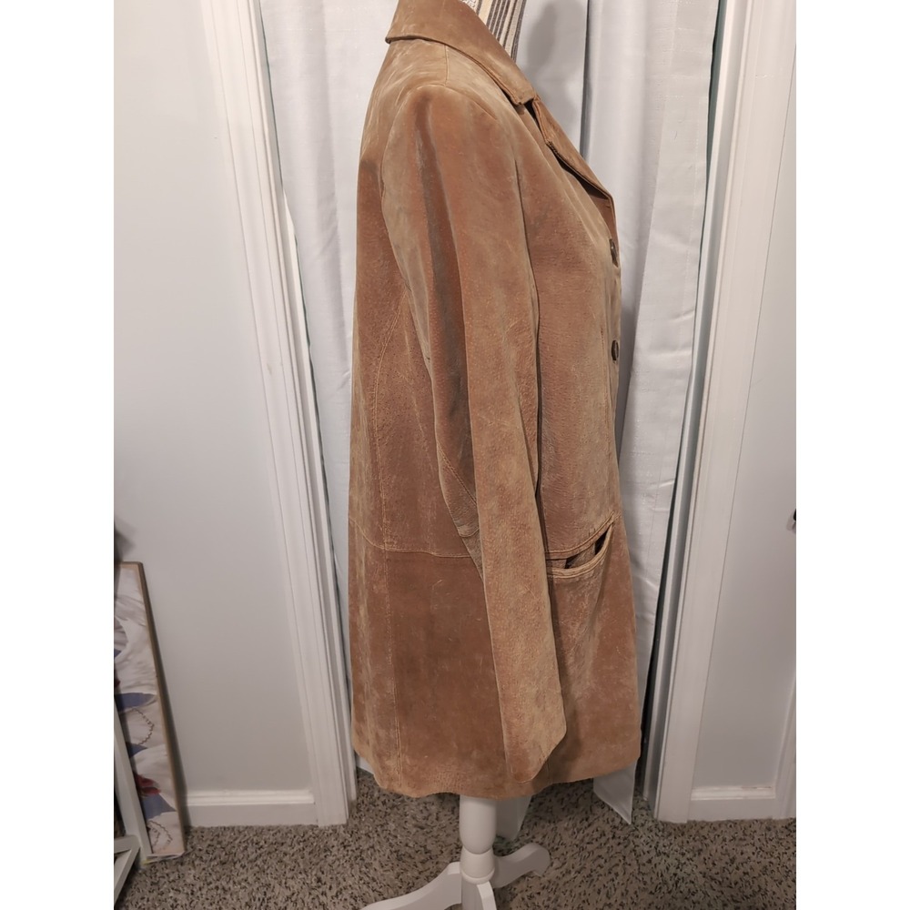 Vintage‎ DENNIS BASSO Women M Suede Leather Jacket Camel Brown Southwestern - Picture 4 of 9